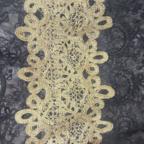 Elegant Black and Gold Lace Top - Picture 13 of 13